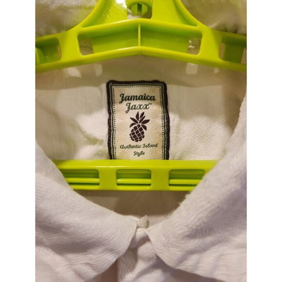 Jamaica Jaxx Shirt Mens Large Cream 100% Silk Short Sleeve Hawaiian Classic Dad - Picture 2 of 11